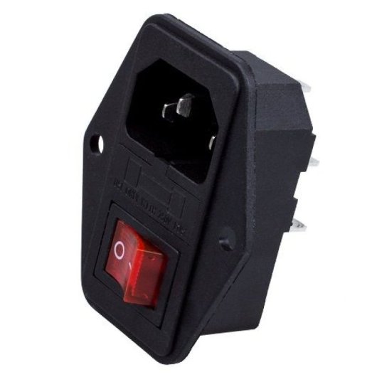 Conector Alimentacion C14 Ac Con Fusible Hembra  Negro 10 A