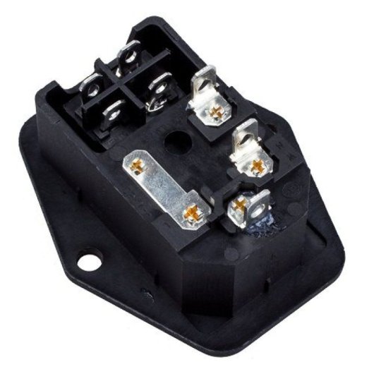 Conector Alimentacion C14 Ac Con Fusible Hembra  Negro 10 A