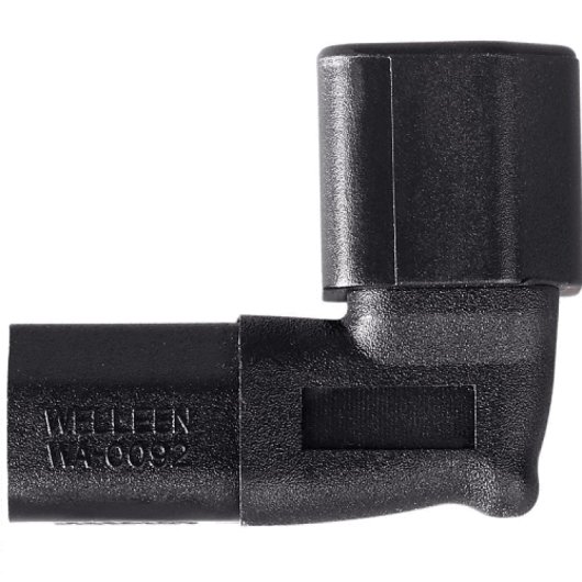 Adaptador Iec C14 A C13 Macho A Hembra Acodado 180 Grados  Negro