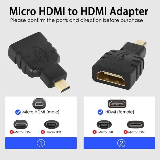 Adaptador Hdmi A Micro Hdmi D  Negro