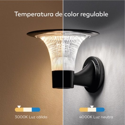 Aplique De Exterior Solar Led Garza 2200lm - Iluminación Efecto Estrella Con Sensor De Movimiento Y Cobertura De 80m²