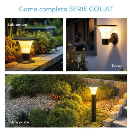 Aplique De Exterior Solar Led Garza 2200lm - Iluminación Efecto Estrella Con Sensor De Movimiento Y Cobertura De 80m²