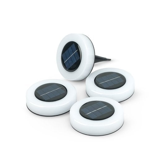 Pack De 3+1 Balizas Solares Led Garza Con Luz Neutra De 4000k Y Sensor Crepuscular