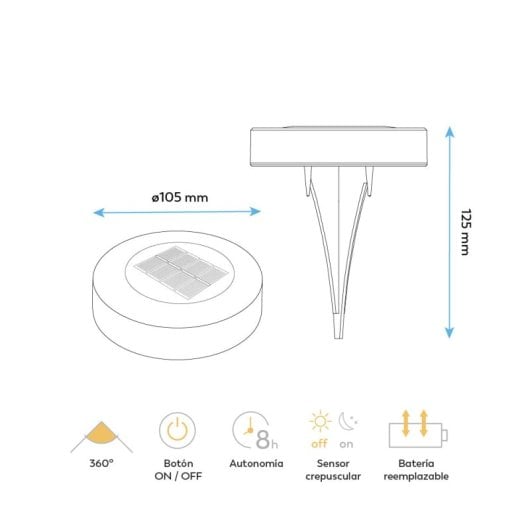 Pack De 3+1 Balizas Solares Led Garza Con Luz Neutra De 4000k Y Sensor Crepuscular