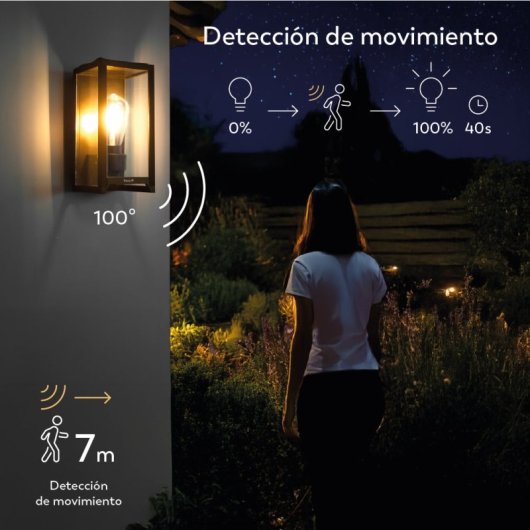 Aplique De Exterior Solar Led Vintage Garza - Iluminación Eficiente De 400lm Con Sensor De Movimiento Y Autonomía De 8 H