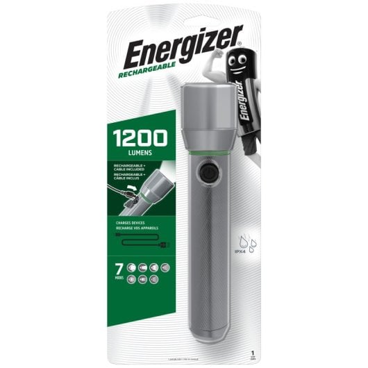 Lanterna LED recarregável Energizer com carregador USB e alta potência de 1000 lúmens, classe de eficiência energética A
