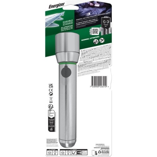 Lanterna LED recarregável Energizer com carregador USB e alta potência de 1000 lúmens, classe de eficiência energética A