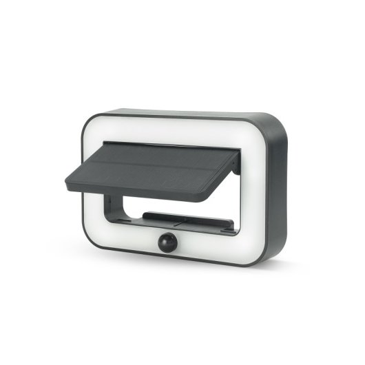 Aplique Solar Led Garza - Iluminación Exterior De 500lm Con Sensor De Movimiento Y 3 Modos, Ip54, 20 Horas De Autonomía,