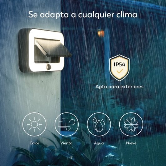 Aplique Solar Led Garza - Iluminación Exterior De 500lm Con Sensor De Movimiento Y 3 Modos, Ip54, 20 Horas De Autonomía,
