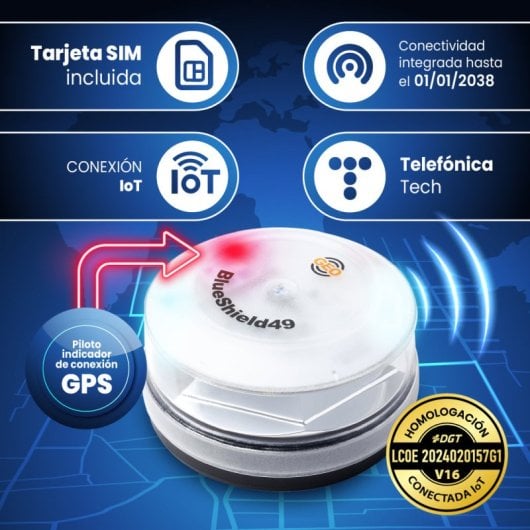 Luces De Emergencia Geoblueshield49/garza Con Estuche Y Batería Energizer 9v - Homologadas Por La Dgt V16 3.0