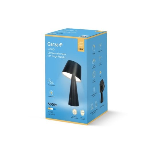 Lámpara Solar Led Garza De 500lm, Luz Cálida 3000k, Carga Dual (solar Y Usb-c) - Ideal Para Terrazas Y Jardines