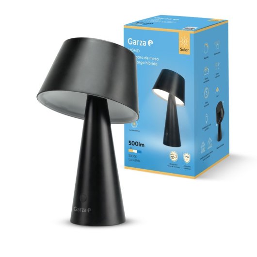Lámpara Solar Led Garza De 500lm, Luz Cálida 3000k, Carga Dual (solar Y Usb-c) - Ideal Para Terrazas Y Jardines