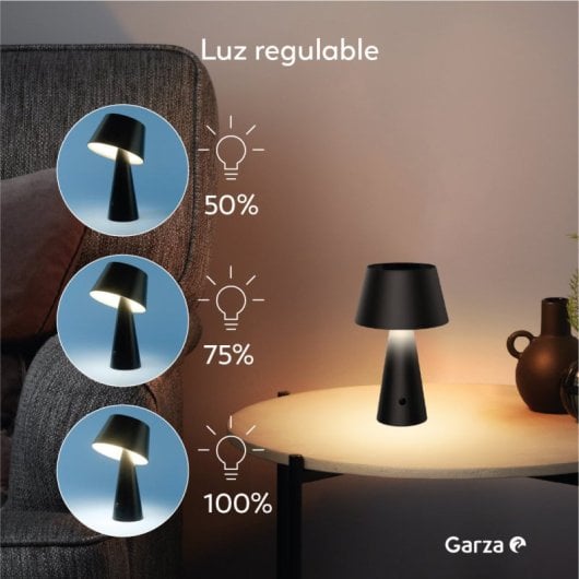 Lámpara Solar Led Garza De 500lm, Luz Cálida 3000k, Carga Dual (solar Y Usb-c) - Ideal Para Terrazas Y Jardines