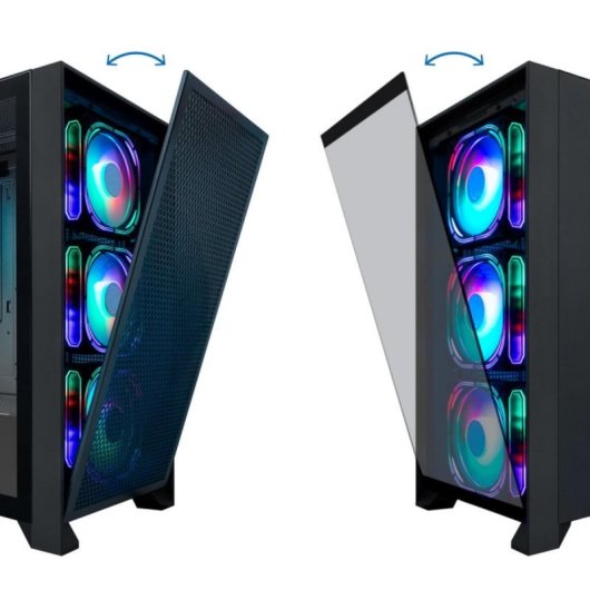 Case PC Gaming CoolBox GE2000 DualView Nero Frontal Doppio Magnetico ARGB