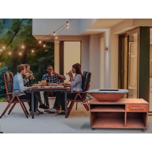 Barbacoa Grande Con Mueble Y Plancha Acero