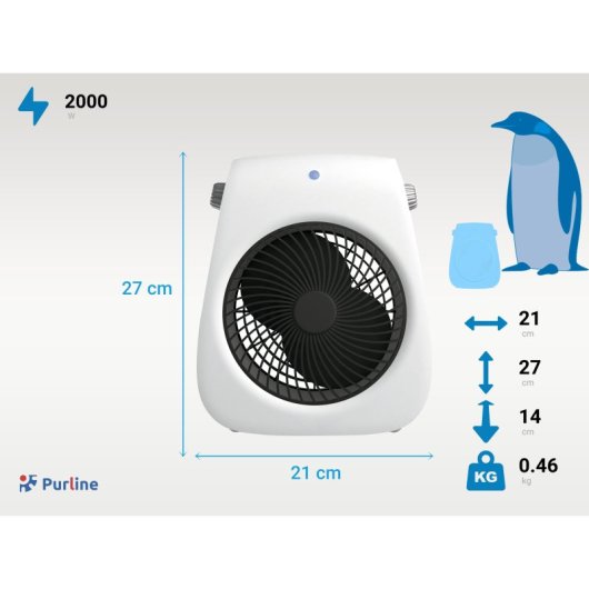 Calefactor De Suelo Vertical 2000w