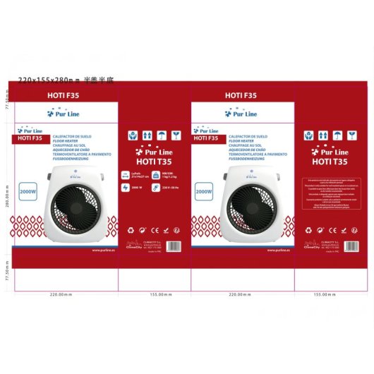 Calefactor De Suelo Vertical 2000w