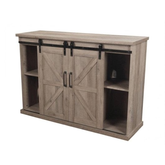 Chimenea Eléctrica Con Mueble Aparador Rustico  2000w