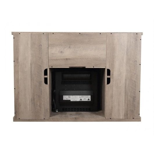 Chimenea Eléctrica Con Mueble Aparador Rustico  2000w
