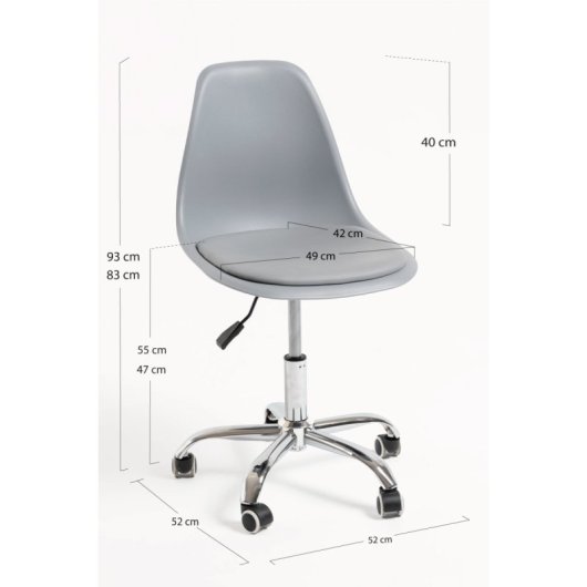 Sillas De Escritorio - Silla Dami Office - Gris Claro