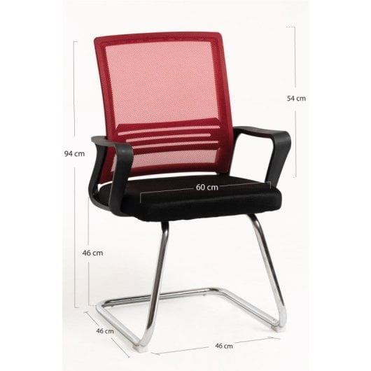 Sillas De Escritorio - Silla Confidente Kole - Rojo