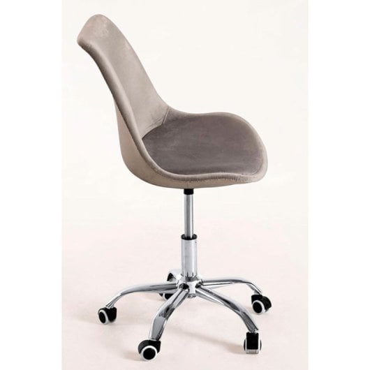 Sillas De Escritorio - Silla Neo Terciopelo - Gris Claro