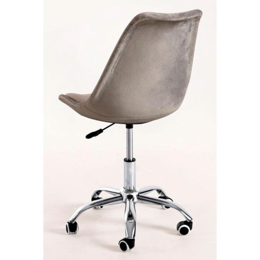 Sillas De Escritorio - Silla Neo Terciopelo - Gris Claro