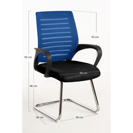 Sillas De Escritorio - Silla Confidente Binet - Azul
