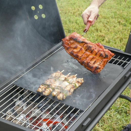 Innovagoods Ig827755 Pack Barbacoa Plegable De Acero Inoxidable Para Carbón Y Esterilla Para Horno Y Barbacoa 40 X 33 Cm