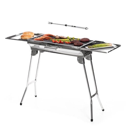 Pack barbecue à charbon pliable en acier inoxydable et allume-feu électrique rechargeable et flexible Innovagoods IG827779 Ø1,7 x 26,5 cm Gris