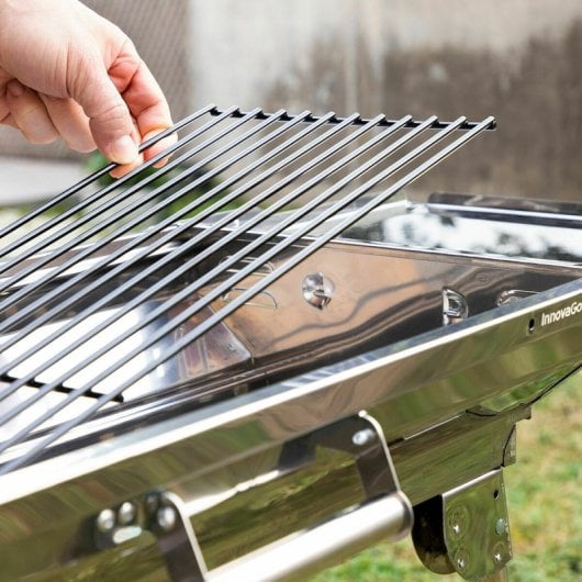 Pack barbecue à charbon pliable en acier inoxydable et allume-feu électrique rechargeable et flexible Innovagoods IG827779 Ø1,7 x 26,5 cm Gris