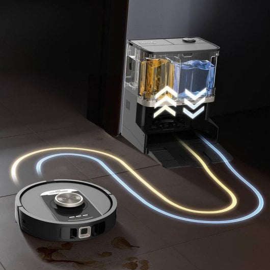 Robot Aspirapolvere e Lavapavimenti Shark PowerDetect NeverTouch Pro 2-in-1 con Autosvuotamento Navigazione LiDAR 650W