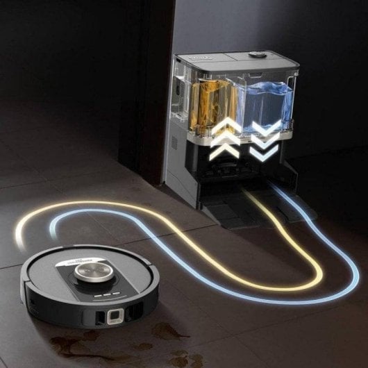 Aspirateur Robot et Laveur Shark PowerDetect NeverTouch Pro 2-in-1 avec Vidage Automatique Navigation LiDAR 650W Alexa/Google