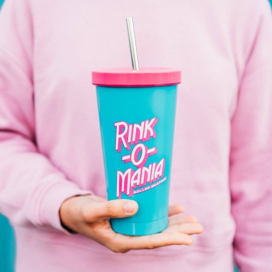 Stranger Things Stahlbecher mit Strohhalm - Rink-o-mania