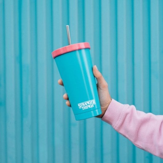 Stranger Things Stahlbecher mit Strohhalm - Rink-o-mania