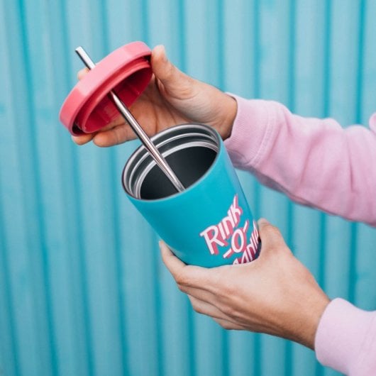 Stranger Things Stahlbecher mit Strohhalm - Rink-o-mania
