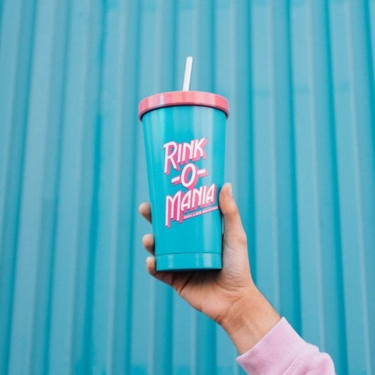 Stranger Things Stahlbecher mit Strohhalm - Rink-o-mania