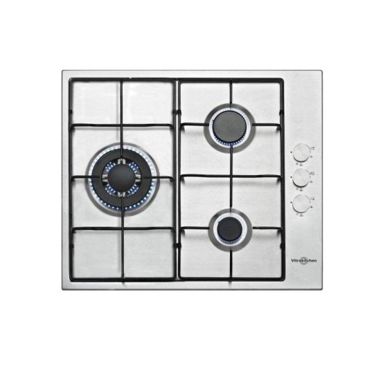 Encimera Vitrokitchen EN630LIN Gas Natural 3 Quemadores 60 cm Acero Inoxidable
