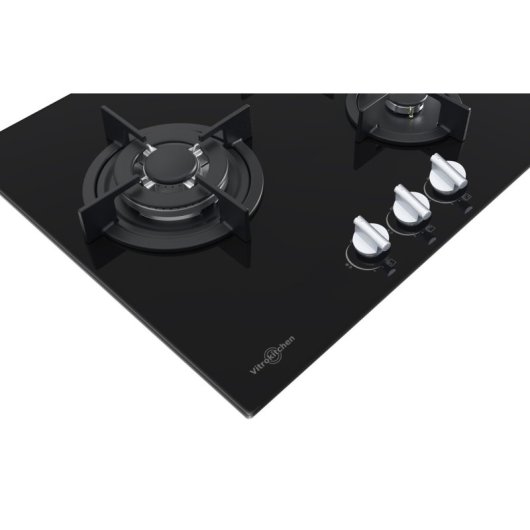 Vitrokitchen Cg605nb Encimera Cristal Gas 3fgos. A Gas Butano 60cm.