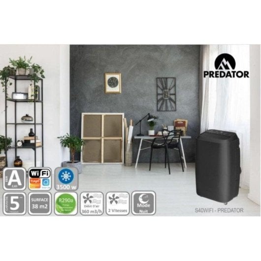 Aire acondicionado móvil GLAZIAR PREDATOR S40 WiFi 12000BTU 3500W R290 Temporizador 38m²