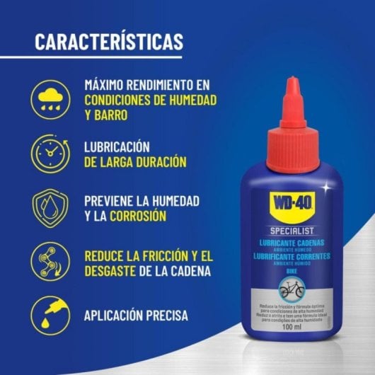 Pack Mantenimiento WD-40 BIKE Lubricante Húmedo Desengrasante Spray 500ml+100ml Protección Óptima