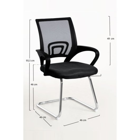 Sillas De Escritorio - Silla Confidente Midi - Negro