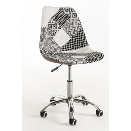 Sillas De Escritorio - Silla Neo Patchwork - Patchwork Blanco Y Negro