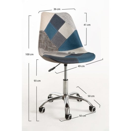 Sillas De Escritorio - Silla Neo Patchwork - Patchwork Blue