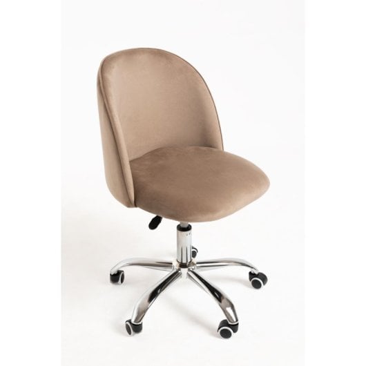 Sillas De Escritorio - Silla Vint Terciopelo Office - Beige