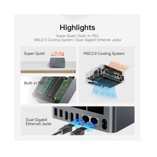 Mini PC Beelink EQR5 AMD Ryzen 5 Pro 5650U 16GB 512GB SSD