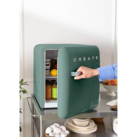 Create Frigorífico Retro Mini 48L R600a Verde/Plata F
