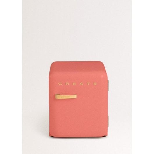 Create Frigorífico Mini Retro 48L Gas R600a ECO Friendly Terracota/Madera F
