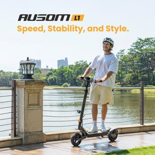 Ausom L1 Patinete Eléctrico 800w Negro Y Amarillo