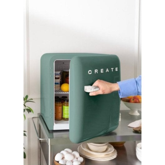 Create Frigorífico Mini Retro 48L R600a Eco Friendly Verde/Mármol F